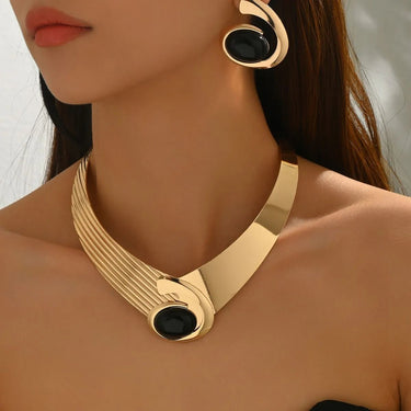18K Gold - Plated Necklace and Earrings Jewelry Set - Coolpeacock